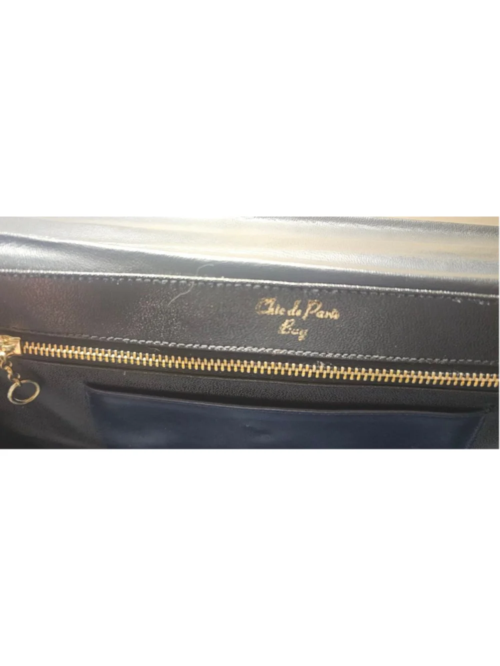 Women's Chic de Paris Blue Leather Clutch Bag